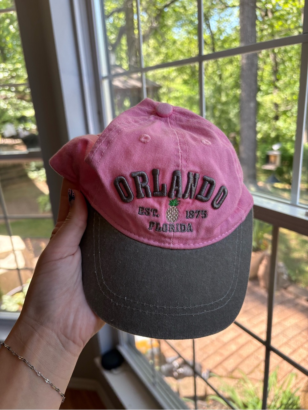 Orlando Pink & Gray Pineapple Baseball Cap Hat